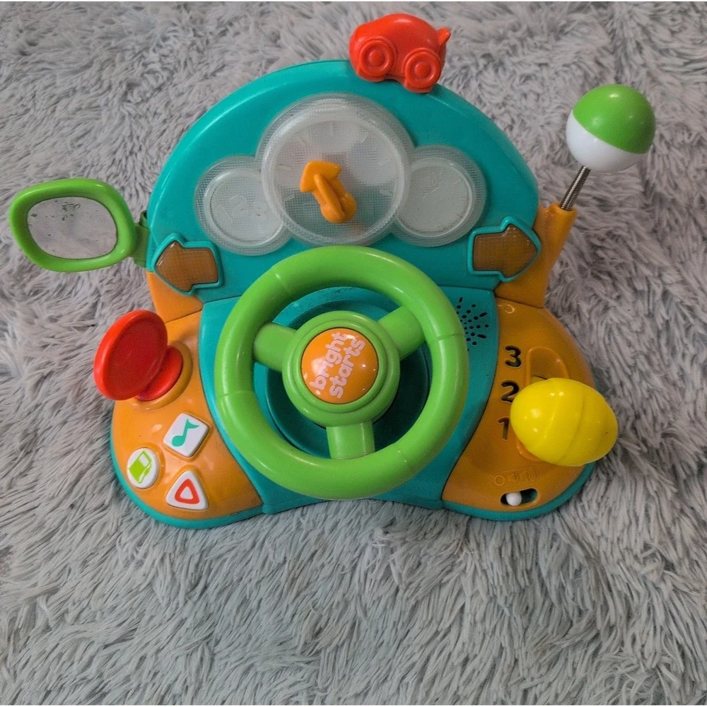 Bright Starts Lights & Colors Driver Light-Up Musical Baby Activity Toy Works